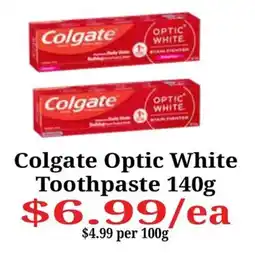 Farmer Jack's Colgate Optic White Toothpaste offer