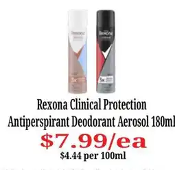 Farmer Jack's Rexona Clinical Protection Antiperspirant Deodorant Aerosol offer