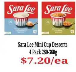 Farmer Jack's Sara Lee Mini Cup Desserts offer