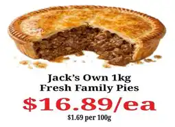 Farmer Jack's Jack's Own Fresh Family Pies offer