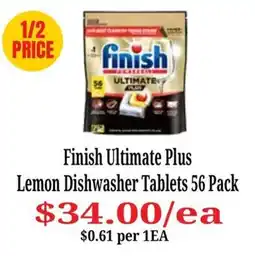 Farmer Jack's Finish Ultimate Plus Lemon Dishwasher Tablets offer