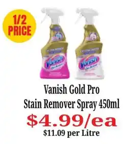 Farmer Jack's Vanish Gold Pro Stain Remover Spray offer