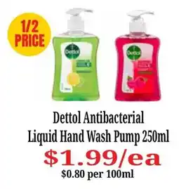 Farmer Jack's Dettol Antibacterial Liquid Hand Wash Pump offer