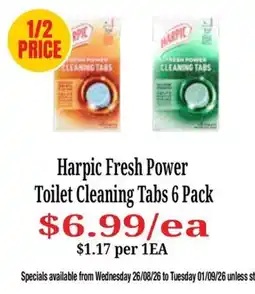 Farmer Jack's Harpic Fresh Power Toilet Cleaning Tabs offer