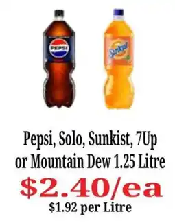 Farmer Jack's Pepsi, Solo, Sunkist, 7Up or Mountain Dew offer