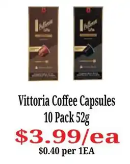 Farmer Jack's Vittoria Coffee Capsules offer