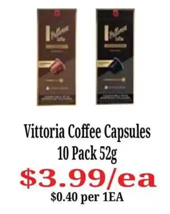 Farmer Jack's Vittoria Coffee Capsules offer