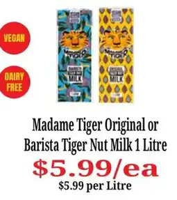 Farmer Jack's Madame Tiger Nut Milk offer