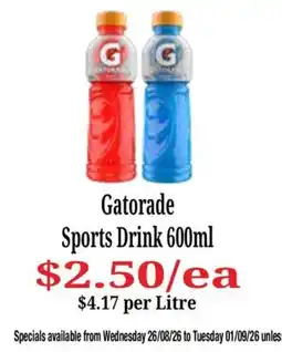 Farmer Jack's Gatorade Sports Drink 600ml offer