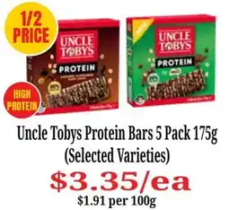Farmer Jack's Uncle Tobys Protein Bars offer