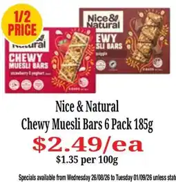 Farmer Jack's Nice & Natural Chewy Muesli Bars offer