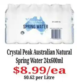 Farmer Jack's Crystal Peak Australian Natural Spring Water offer