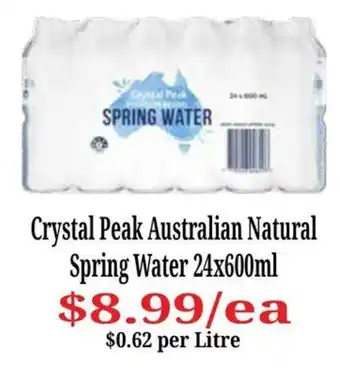 Farmer Jack's Crystal Peak Australian Natural Spring Water offer
