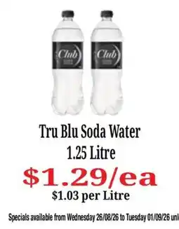 Farmer Jack's Tru Blu Soda Water offer