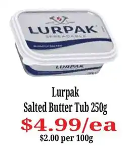 Farmer Jack's Lurpak Salted Butter Tub offer