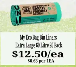Farmer Jack's My Eco Bag Bin Liners offer