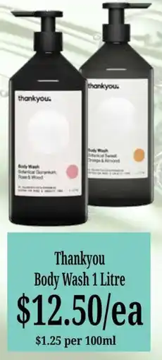 Farmer Jack's Thankyou Body Wash offer