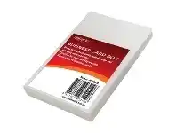 Officeworks Deflect-O deflecto Slimline Business Card Storage Box Clear offer