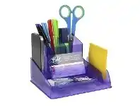Officeworks Italplast Desk Organiser Tinted Purple offer
