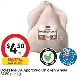 Coles Coles RSPCA Approved Chicken Whole offer