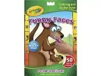 Officeworks Crayola Funny Faces Colour & Sticker Book People & Animals offer