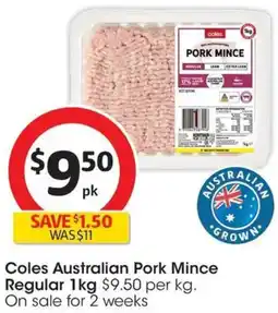Coles Coles Australian Pork Mince Regular offer