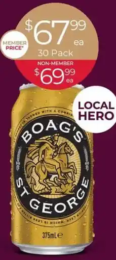 Porters Boag's St George Block Cans offer