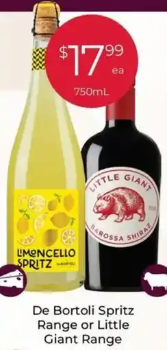 Porters De Bortoli Spritz Range or Little Giant Range offer