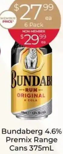 Porters Bundaberg 4.6% Premix Range Cans offer