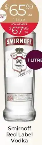 Porters Smirnoff Red Label Vodka offer