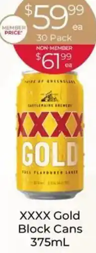 Porters XXXX Gold Block Cans offer