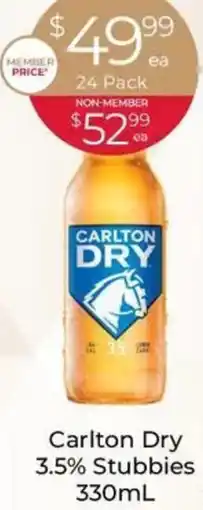 Porters Carlton Dry 3.5% Stubbies offer