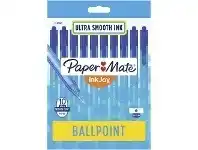 Officeworks Papermate InkJoy Retractable Ballpoint Pens 10 Pack Blue offer