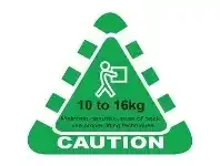 Officeworks Stock Forms Caution 10-16kg Labels 80 x 70mm Green 250 Pack offer
