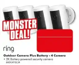 The Good Guys ring Outdoor Camera Plus Battery - 4 Camera offer