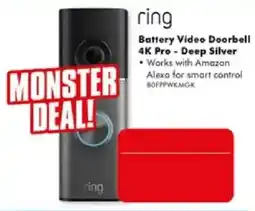 The Good Guys ring Battery Video Doorbell 4K Pro - Deep Silver offer