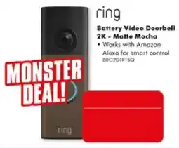 The Good Guys ring Battery Video Doorbell 2K - Matte Mocha offer