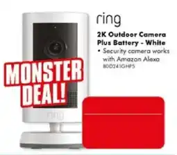 The Good Guys Ring 2K Outdoor Camera Plus Battery - White offer
