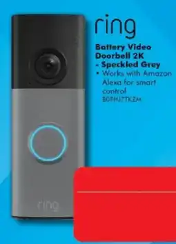 The Good Guys ring Battery Video Doorbell 2K - Speckled Grey offer