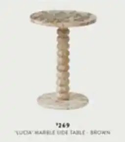 Domayne Lucia Marble Side Table - Brown offer