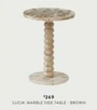 Lucia Marble Side Table - Brown