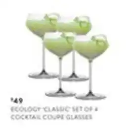 Domayne Ecology Classic Cocktail Coupe Glasses offer