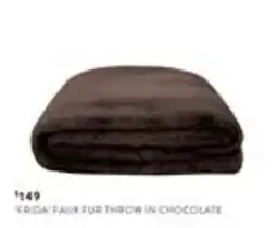 Domayne Frida Faux Fur Throw in Chocolate offer