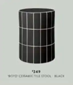Domayne Boyo Ceramic Tile Stool - Black offer