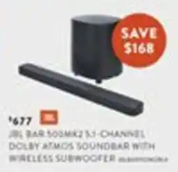 Domayne JBL BAR 105MK2 5.1-Channel Dolby Atmos Soundbar with Wireless Subwoofer offer