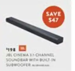 Domayne JBL Cinema 3.1-Channel Soundbar with Built-in Subwoofer offer