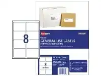 Officeworks Avery 8UP General Use Labels White 100 Sheet offer