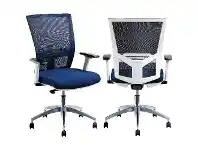 Officeworks Pago Radar II Ergonomic Heavy Duty Chair White and Navy offer