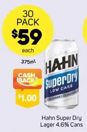 Foodland Hahn Super Dry Lager offer