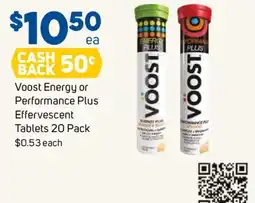 Foodland Voost Energy or Performance Plus Effervescent Tablets offer